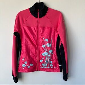 Brooks Infiniti Track Running Jacket Pink Floral Athleisure Size Medium